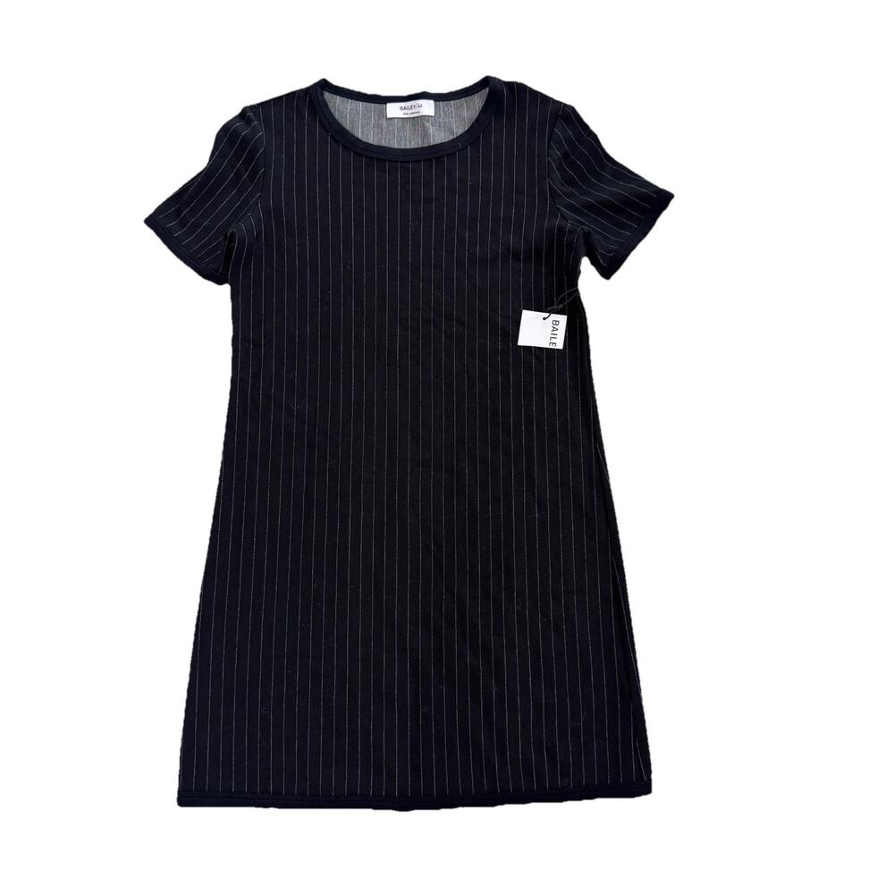 New Bailey 44 Industry Dress Sz S Pinstriped Black White Stretch Office City